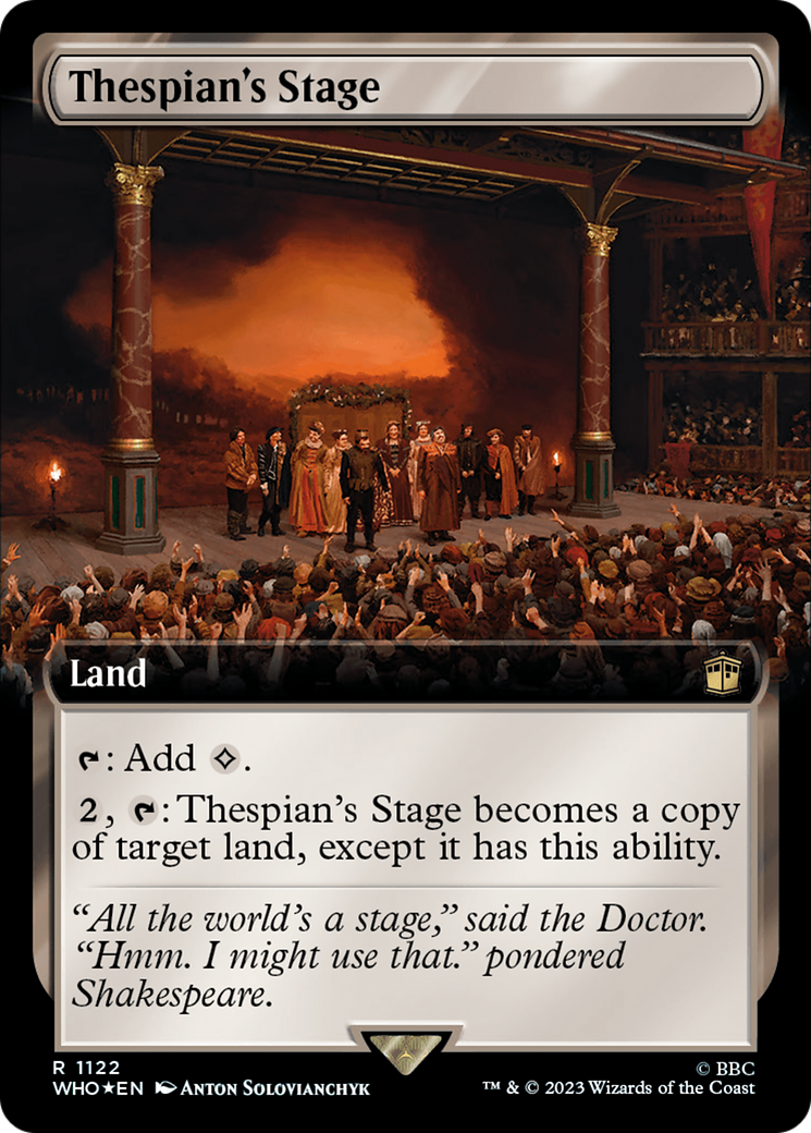 Thespian's Stage (Surge Foil) (WHO-1122) [Doctor Who] (Extended Art) Foil MTG Single Wizards of the Coast