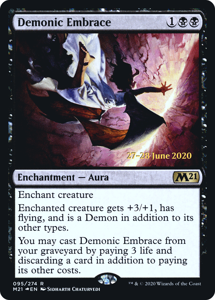 Demonic Embrace (PRE-095) [Core Set 2021 Promos] Foil MTG Single Wizards of the Coast