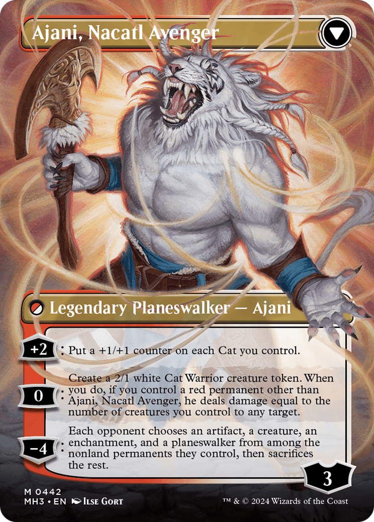 Ajani, Nacatl Pariah (MH3-442) [Modern Horizons 3] (Borderless) Foil MTG Single Wizards of the Coast