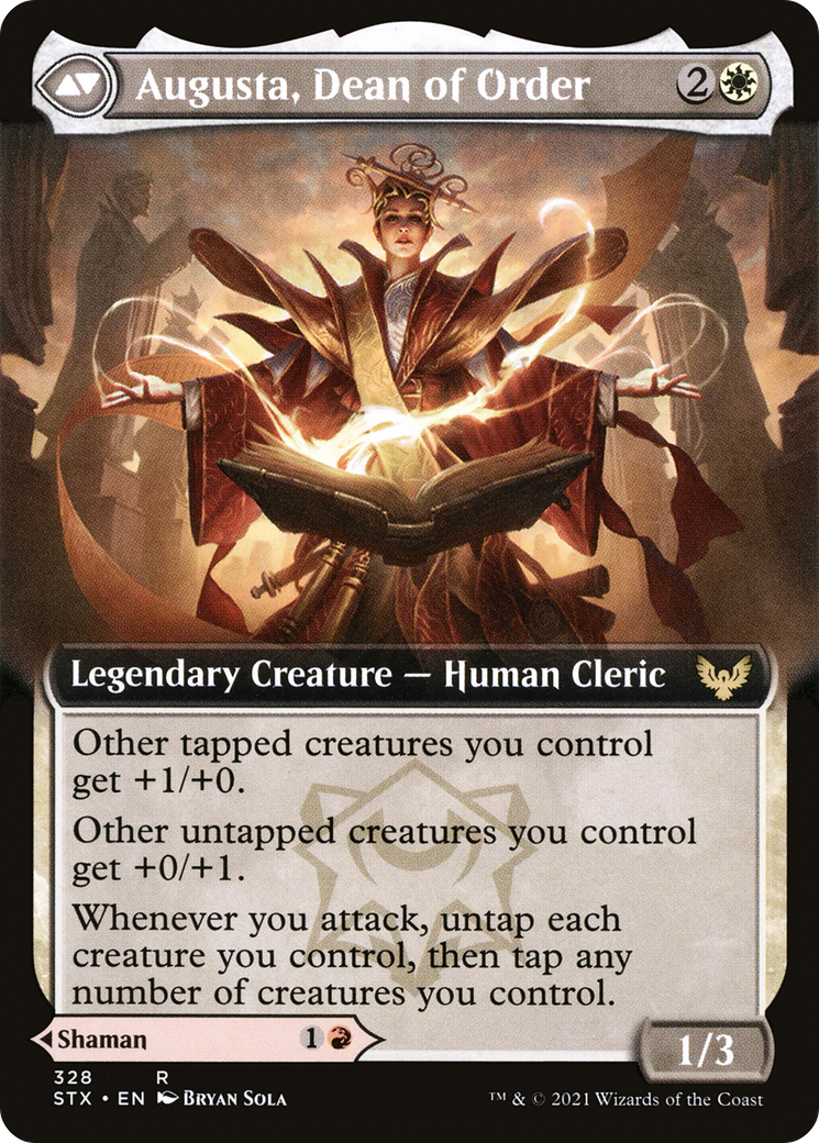 Plargg, Dean of Chaos // Augusta, Dean of Order (STX-328) [Strixhaven: School of Mages] (Extended Art) MTG Single Wizards of the Coast