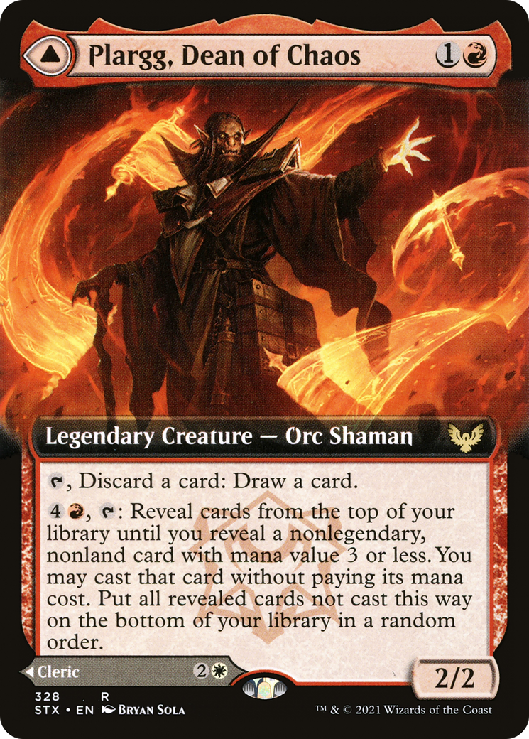 Plargg, Dean of Chaos // Augusta, Dean of Order (STX-328) [Strixhaven: School of Mages] (Extended Art) MTG Single Wizards of the Coast