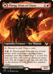 Plargg, Dean of Chaos // Augusta, Dean of Order (STX-328) [Strixhaven: School of Mages] (Extended Art) MTG Single Wizards of the Coast