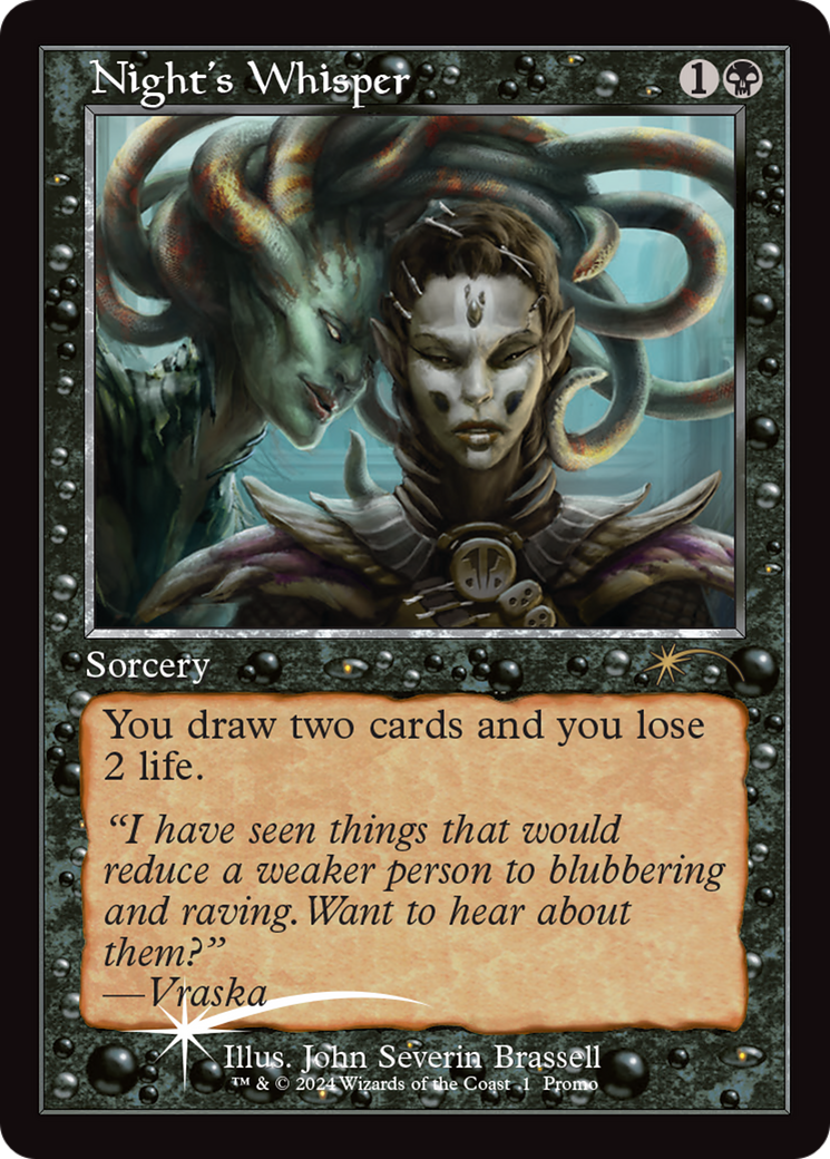 Night's Whisper (OHP-001) [Misc] Wizards Play Network 2024 Foil MTG Single Wizards of the Coast