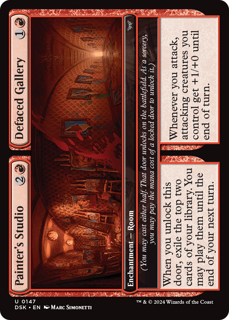 Painter's Studio // Defaced Gallery (DSK-147) [Duskmourn: House of Horror] Foil MTG Single Wizards of the Coast