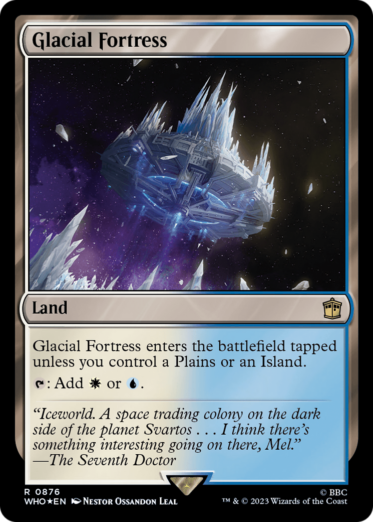 Glacial Fortress (Surge Foil) (WHO-876) [Doctor Who] Foil MTG Single Wizards of the Coast
