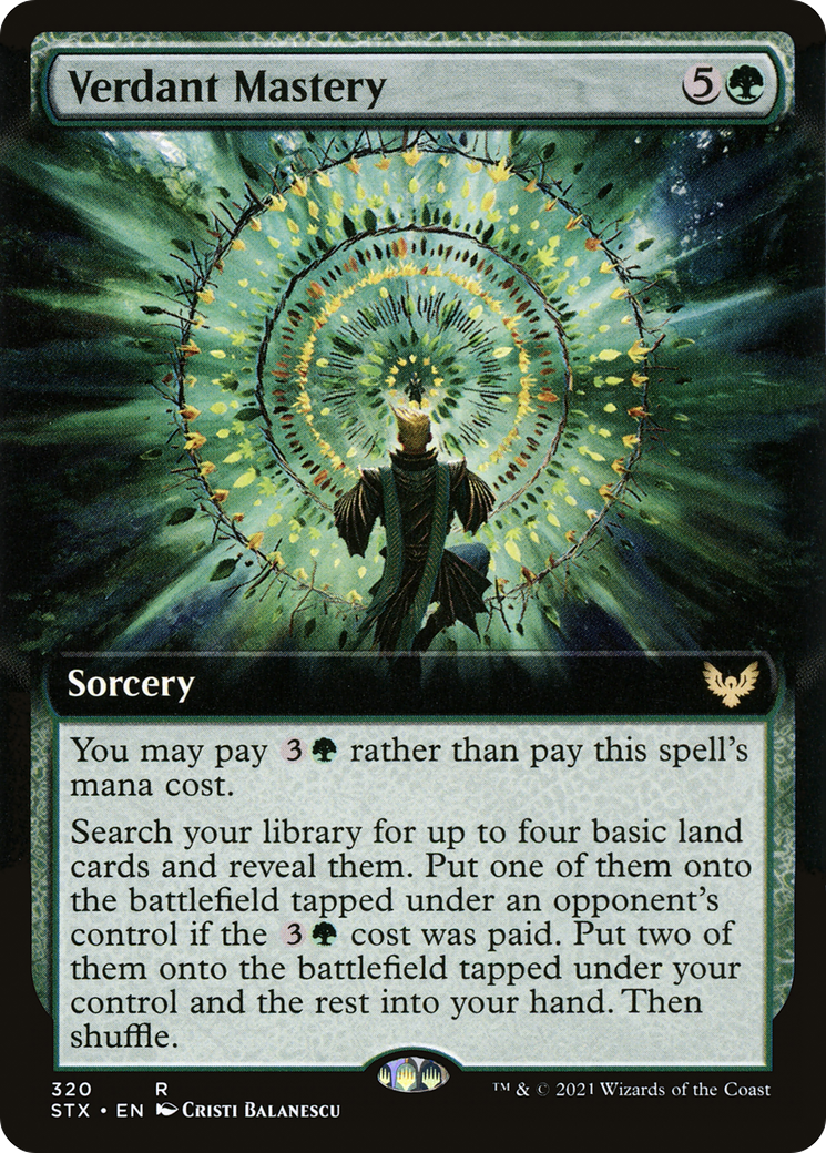Verdant Mastery (STX-320) [Strixhaven: School of Mages] (Extended Art) MTG Single Wizards of the Coast