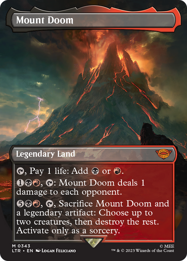 Mount Doom (LTR-343) [The Lord of the Rings: Tales of Middle-earth] (Borderless) MTG Single Wizards of the Coast