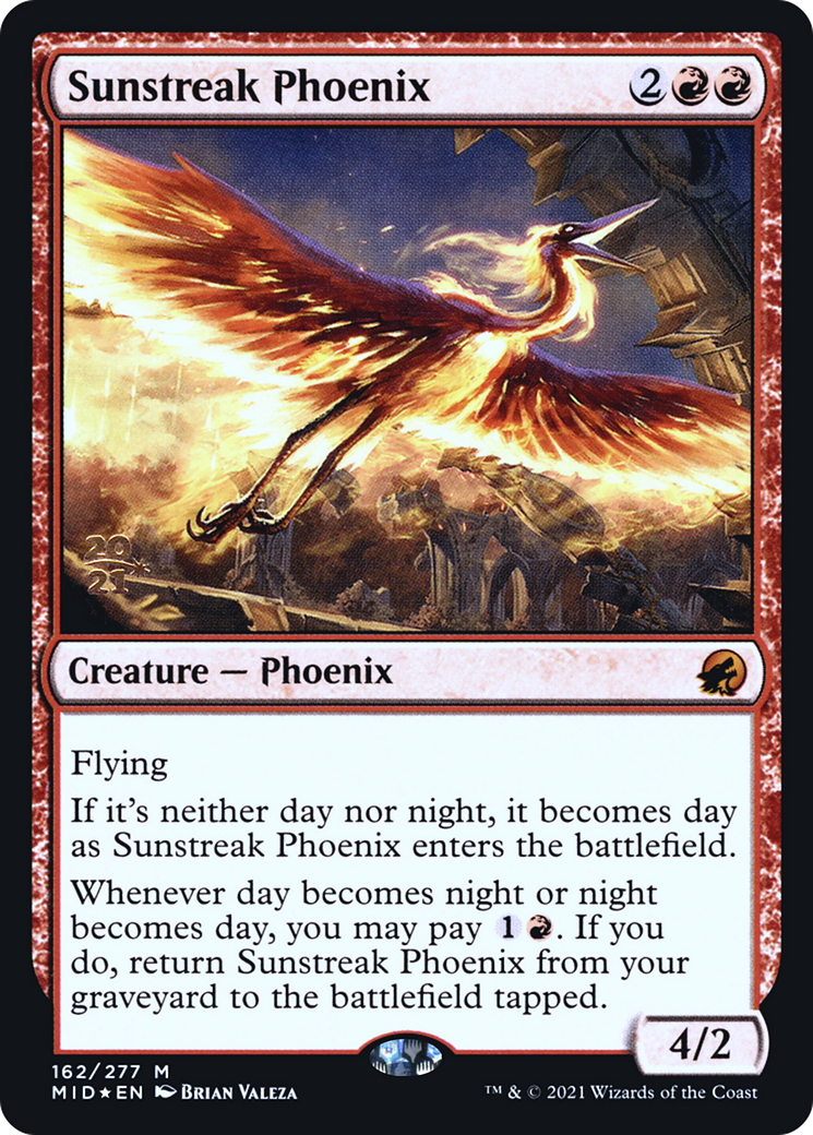 Sunstreak Phoenix (PRE-162S) [Innistrad: Midnight Hunt Promos] Foil MTG Single Wizards of the Coast