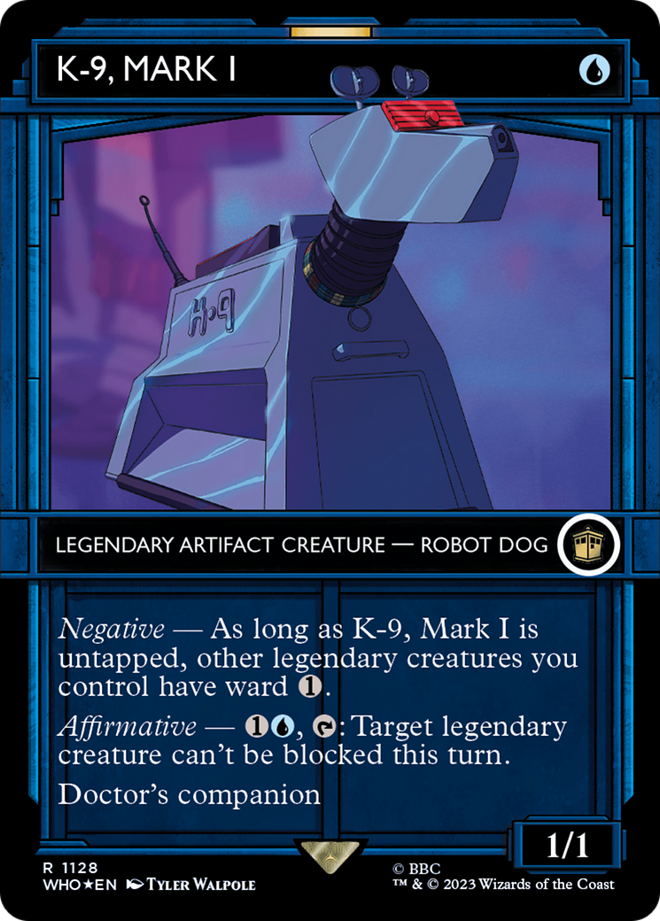 K-9, Mark I (Surge Foil) (WHO-1128) [Doctor Who] (Showcase) (Borderless) Foil MTG Single Wizards of the Coast