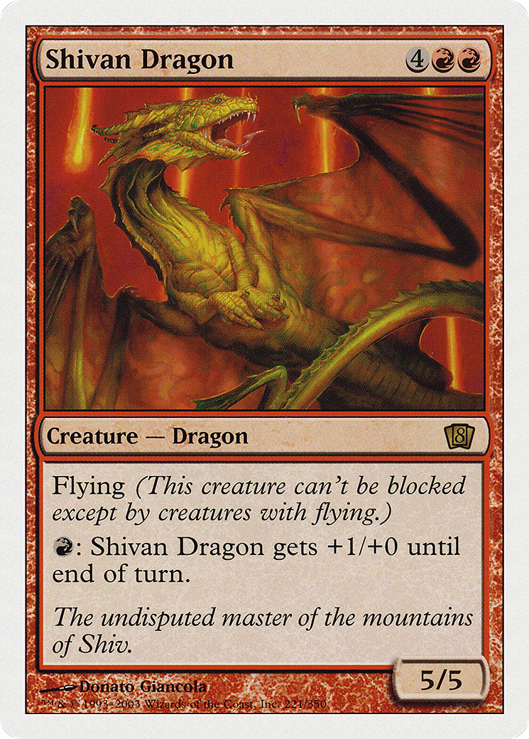 Shivan Dragon (8ED-221) [8th Edition] MTG Single Wizards of the Coast