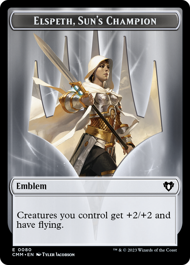 Elspeth, Sun's Champion Emblem // Copy (55) Double-Sided Token [Tokens] Commander Masters Tokens MTG Single Magic: The Gathering