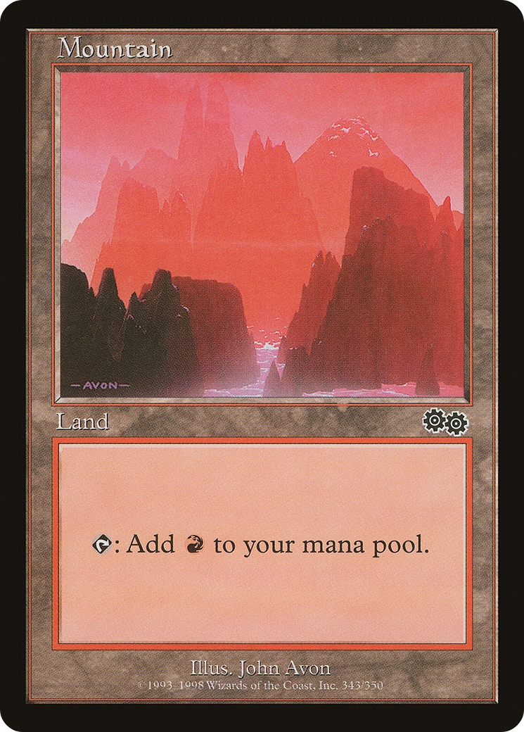 Mountain (USG-343) [Urza's Saga] MTG Single Wizards of the Coast