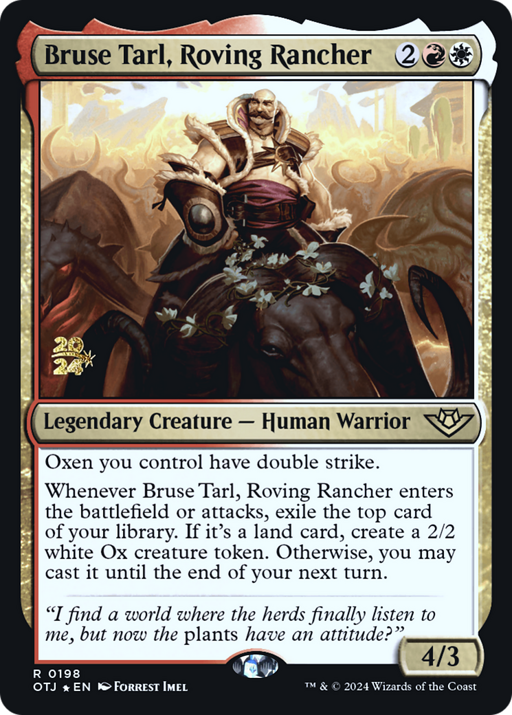 Bruse Tarl, Roving Rancher (PRE-198) [Outlaws of Thunder Junction Promos] Foil MTG Single Wizards of the Coast