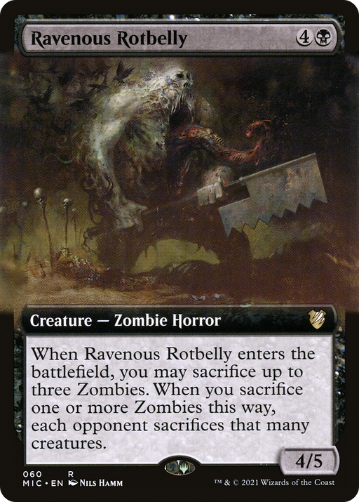 Ravenous Rotbelly (MIC-060) [Midnight Hunt Commander] (Extended Art) MTG Single Wizards of the Coast