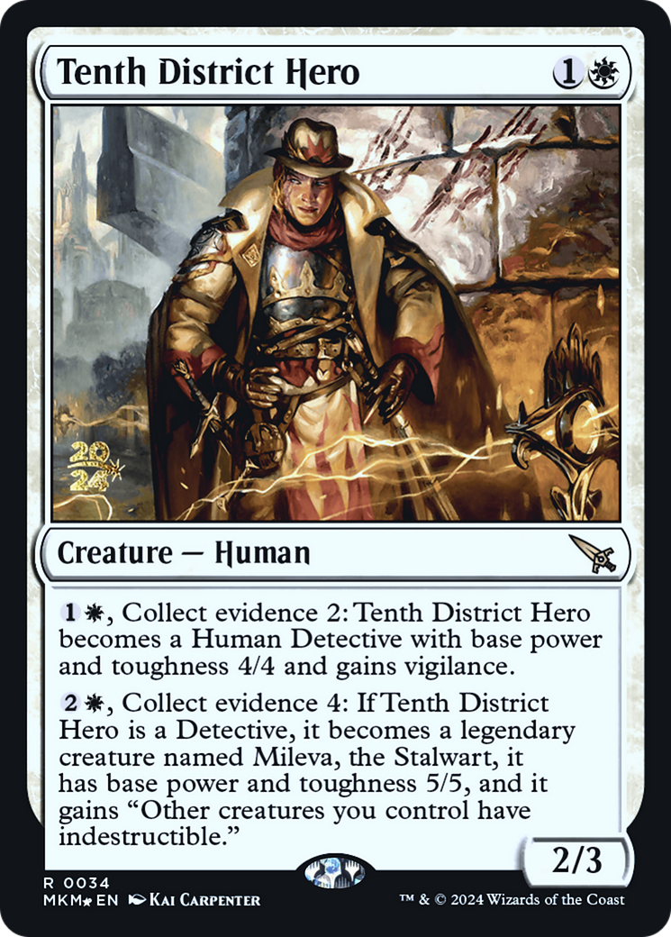 Tenth District Hero (PRE-034) [Murders at Karlov Manor Promos] Foil MTG Single Wizards of the Coast