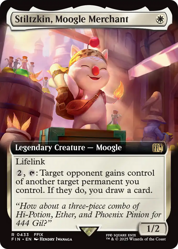 Stiltzkin, Moogle Merchant (FIN-433) [FINAL FANTASY] (Extended Art) MTG Single Wizards of the Coast