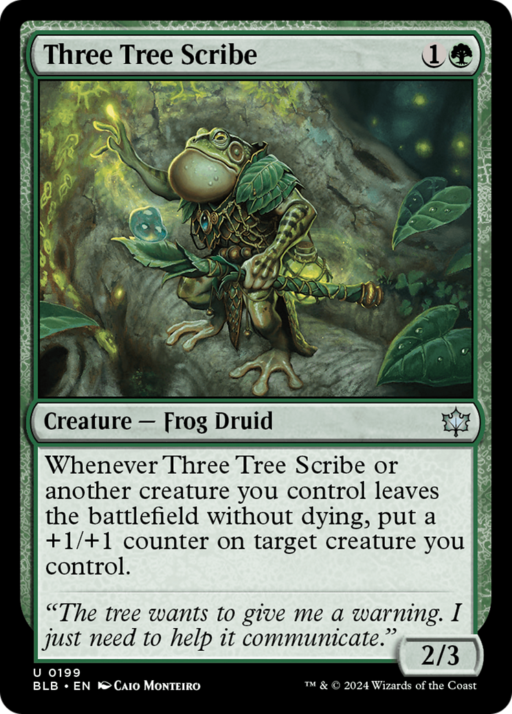 Three Tree Scribe (BLB-199) [Bloomburrow] Foil MTG Single Wizards of the Coast