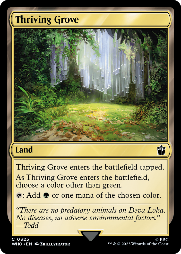 Thriving Grove (WHO-325) [Doctor Who] Foil MTG Single Wizards of the Coast