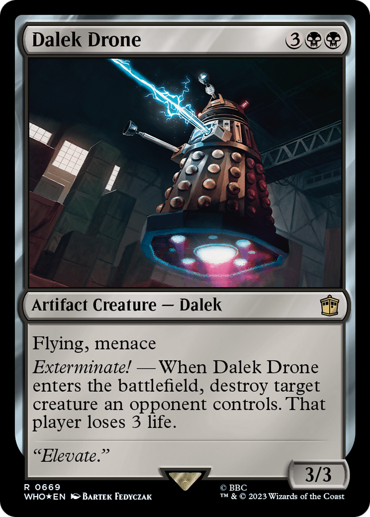 Dalek Drone (Surge Foil) (WHO-669) [Doctor Who] Foil MTG Single Wizards of the Coast