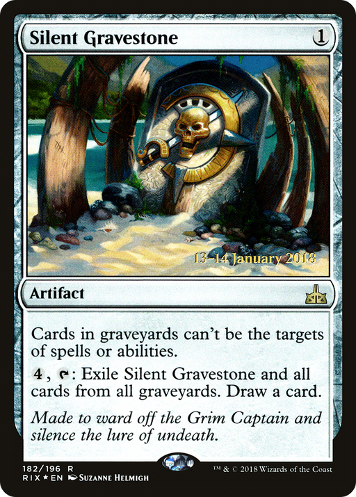 Silent Gravestone (PRE-182) [Rivals of Ixalan Promos] Foil MTG Single Wizards of the Coast