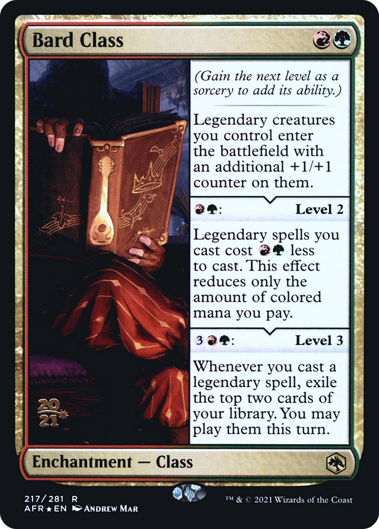 Bard Class (PRE-217) [Adventures in the Forgotten Realms Promos] Foil MTG Single Wizards of the Coast