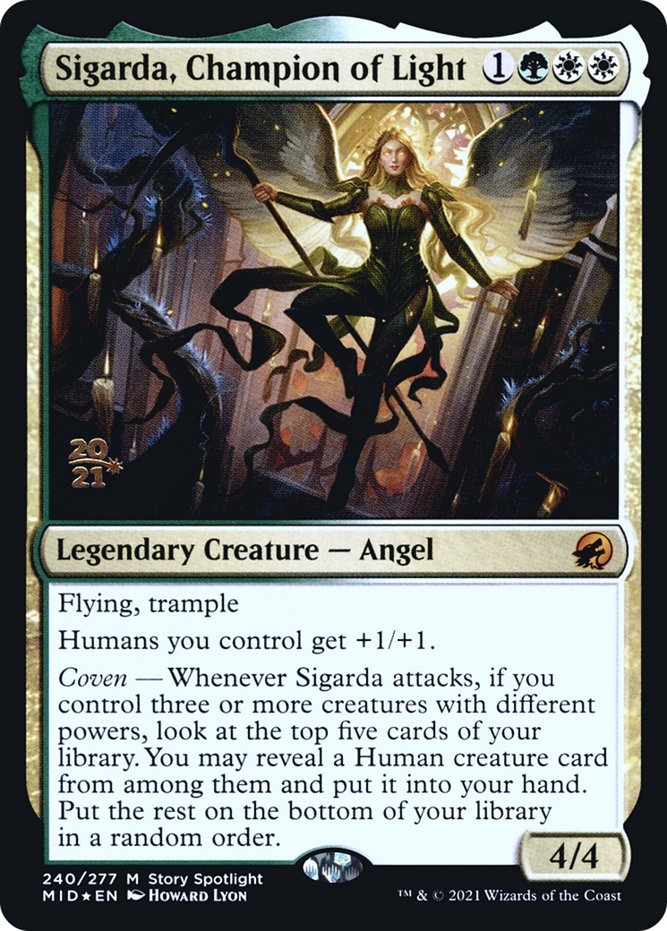 Sigarda, Champion of Light (PRE-240) [Innistrad: Midnight Hunt Promos] Foil MTG Single Wizards of the Coast