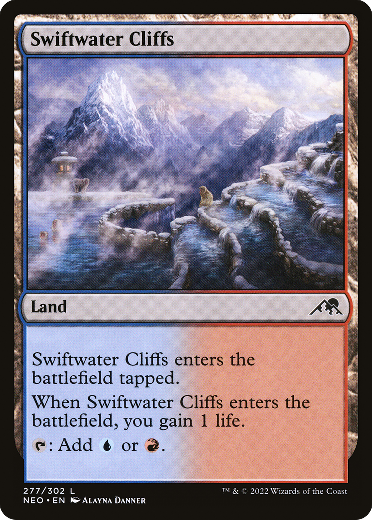 Swiftwater Cliffs (NEO-277) [Kamigawa: Neon Dynasty] MTG Single Wizards of the Coast