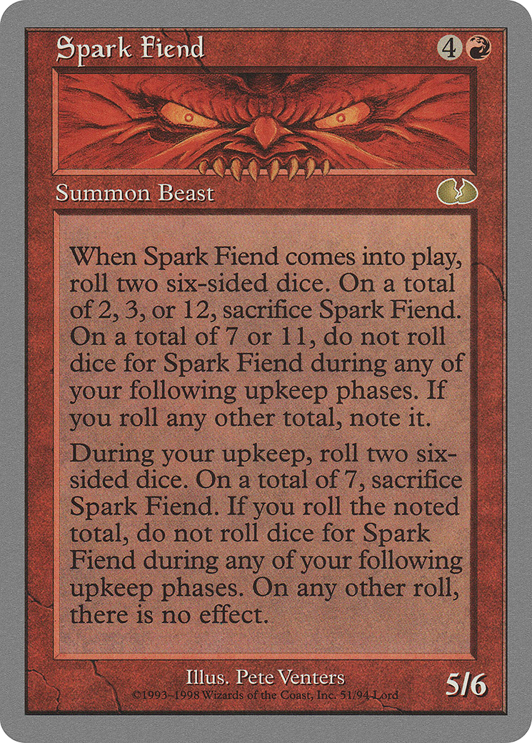 Spark Fiend (UGL-051) [Unglued] MTG Single Wizards of the Coast