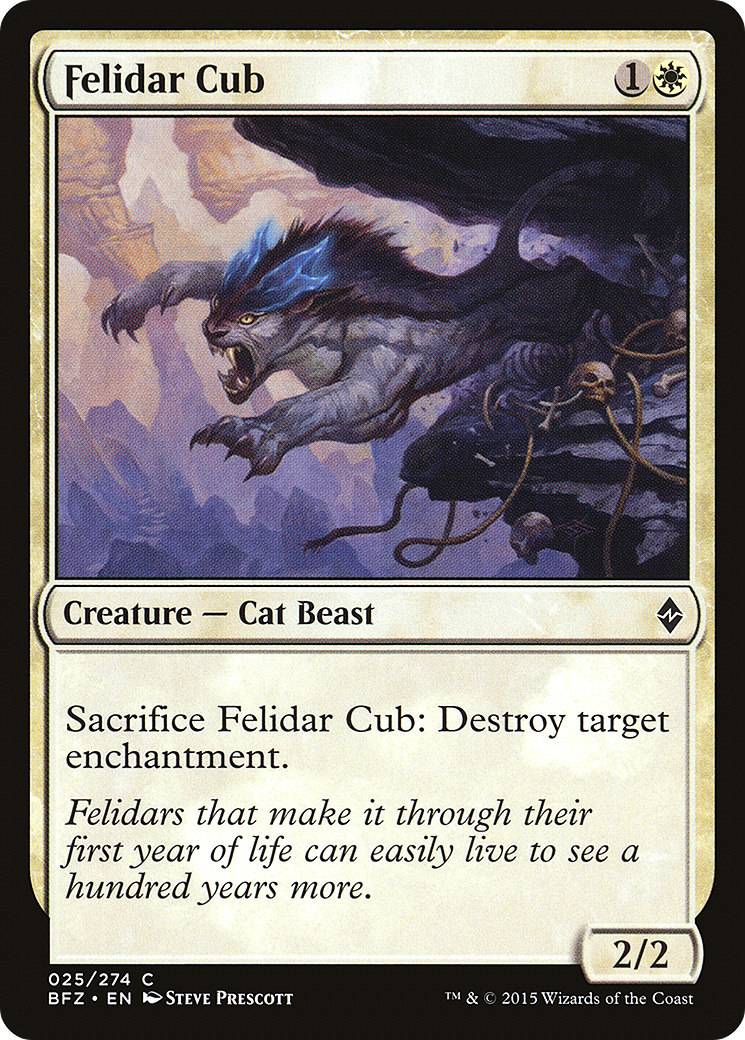 Felidar Cub (BFZ-025) [Battle for Zendikar] MTG Single Wizards of the Coast