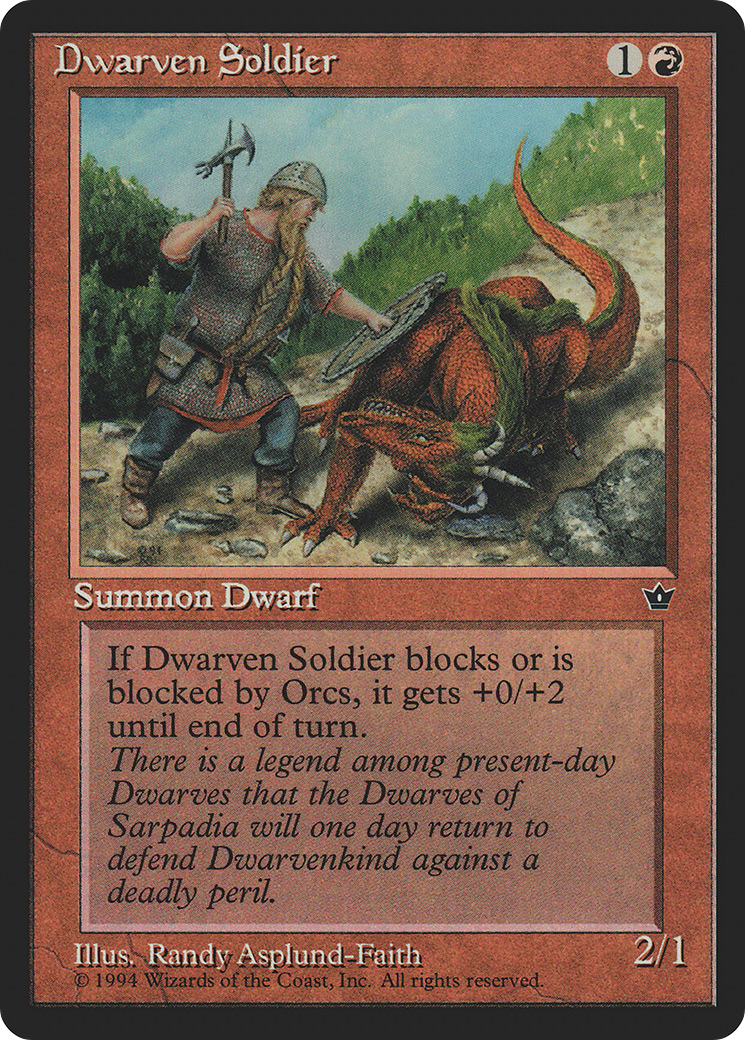 Dwarven Soldier (FEM-53B) [Fallen Empires] MTG Single Wizards of the Coast