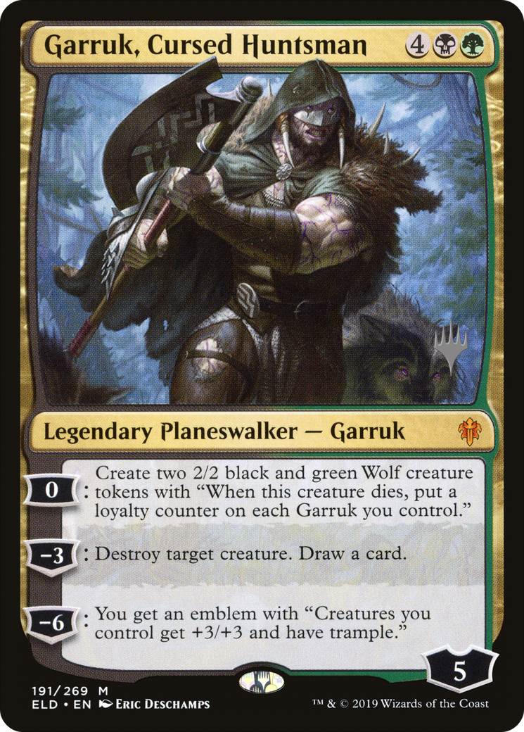 Garruk, Cursed Huntsman (PPELD-191) [Throne of Eldraine Promos] Foil MTG Single Wizards of the Coast