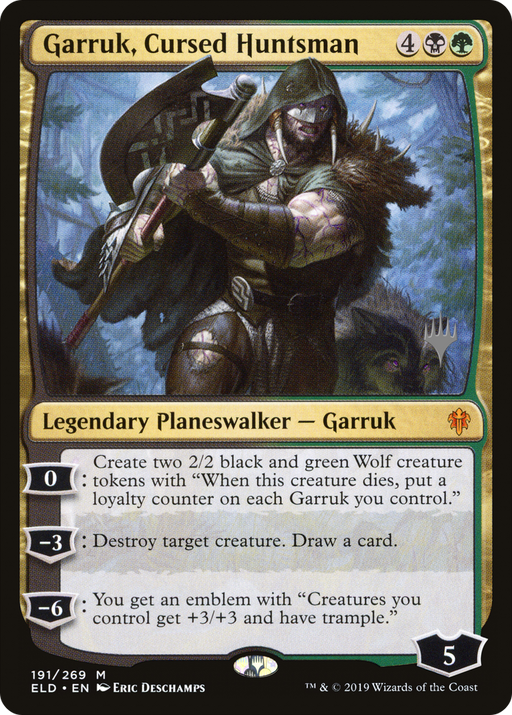 Garruk, Cursed Huntsman (PPELD-191) [Throne of Eldraine Promos] Foil MTG Single Wizards of the Coast