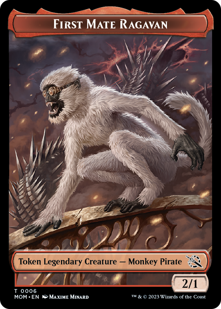 First Mate Ragavan // Phyrexian Saproling Double-Sided Token [Tokens] March of the Machine Tokens MTG Single Magic: The Gathering