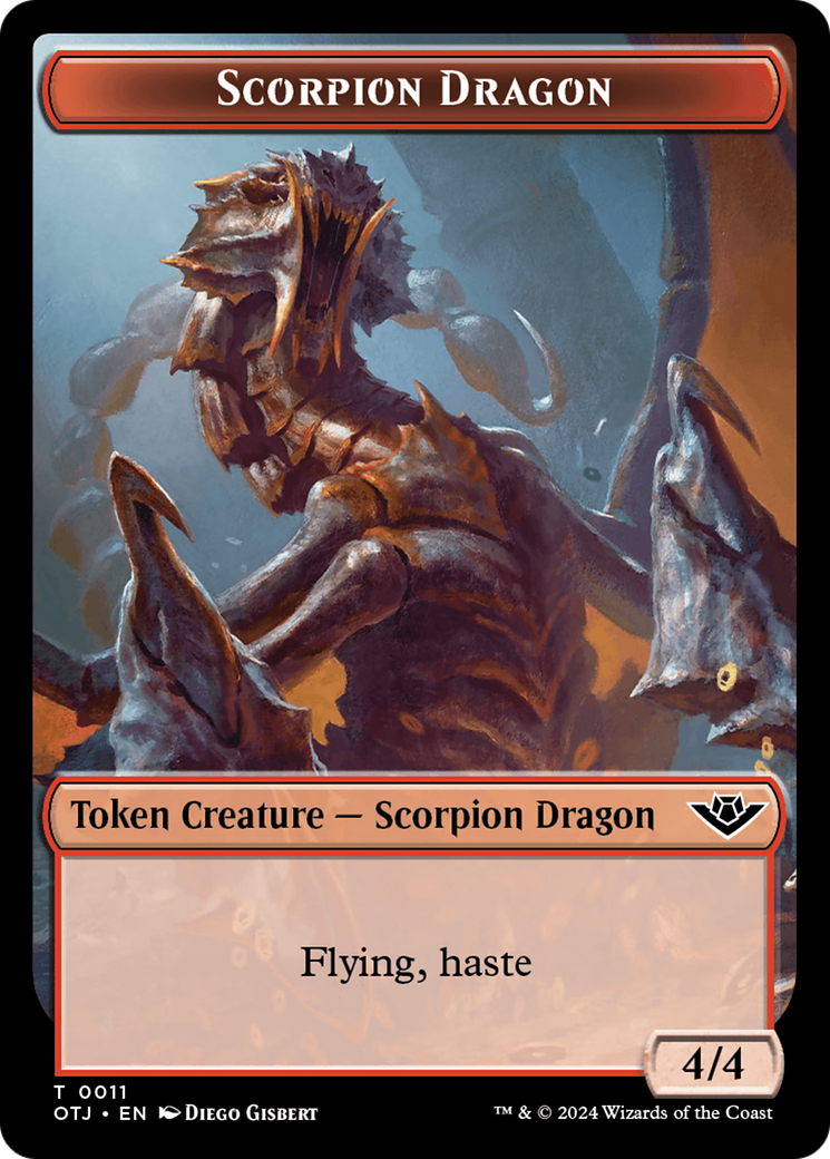 Scorpion Dragon // Plot Double-Sided Token [Tokens] Outlaws of Thunder Junction Tokens MTG Single Magic: The Gathering
