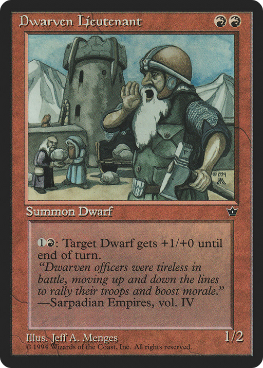 Dwarven Lieutenant (FEM-052) [Fallen Empires] MTG Single Wizards of the Coast