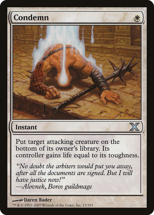 Condemn (10E-013) [Tenth Edition] Foil MTG Single Wizards of the Coast