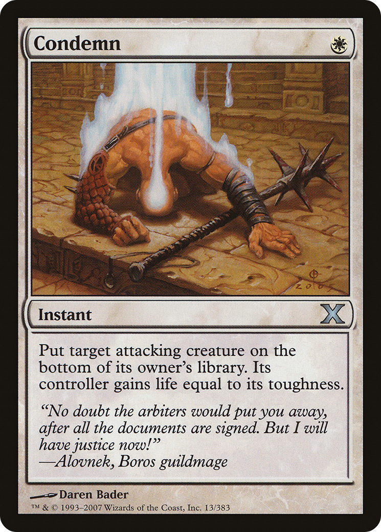 Condemn (10E-013) [Tenth Edition] MTG Single Wizards of the Coast