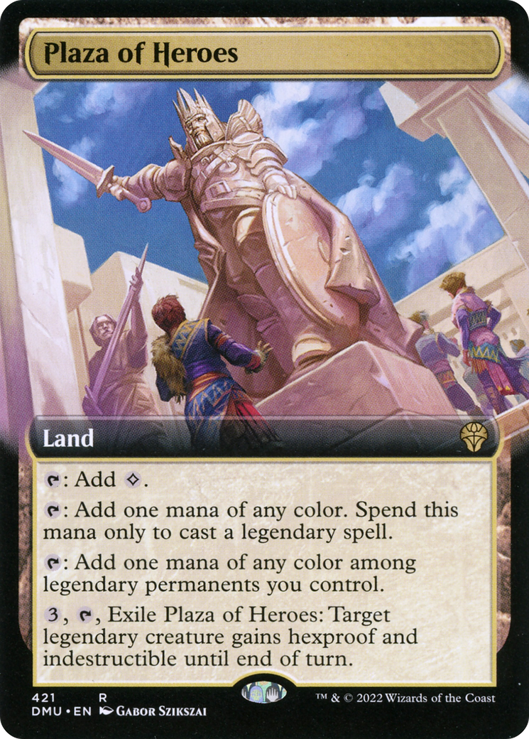 Plaza of Heroes (DMU-421) [Dominaria United] (Extended Art) MTG Single Wizards of the Coast