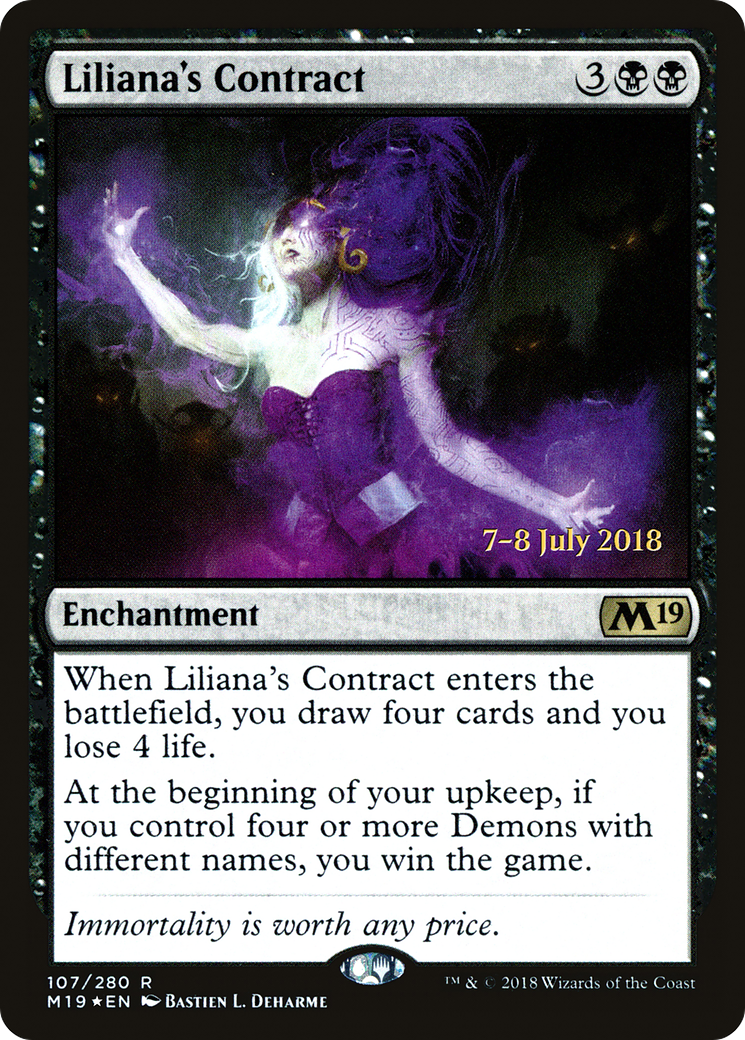 Liliana's Contract (PRE-107) [Core Set 2019 Promos] Foil MTG Single Wizards of the Coast