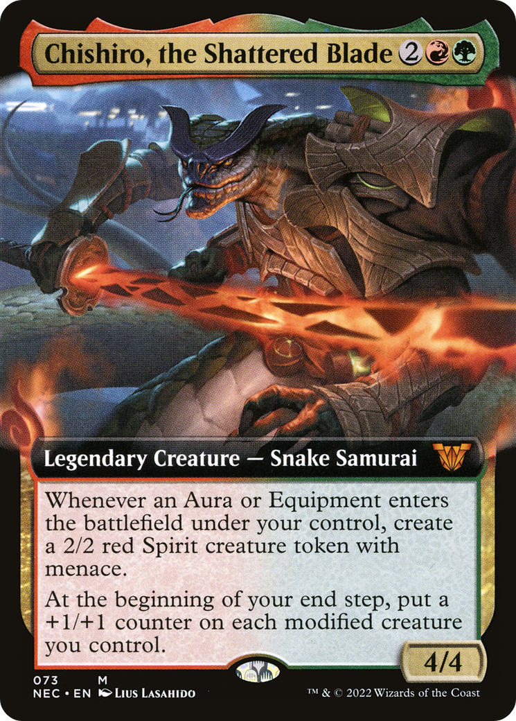 Chishiro, the Shattered Blade (NEC-073) [Neon Dynasty Commander] (Extended Art) MTG Single Wizards of the Coast