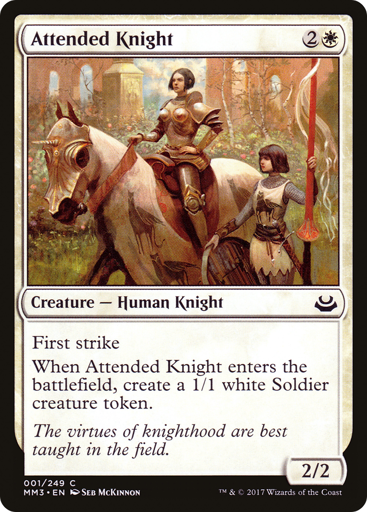 Attended Knight (MM3-001) [Modern Masters 2017] Foil MTG Single Wizards of the Coast