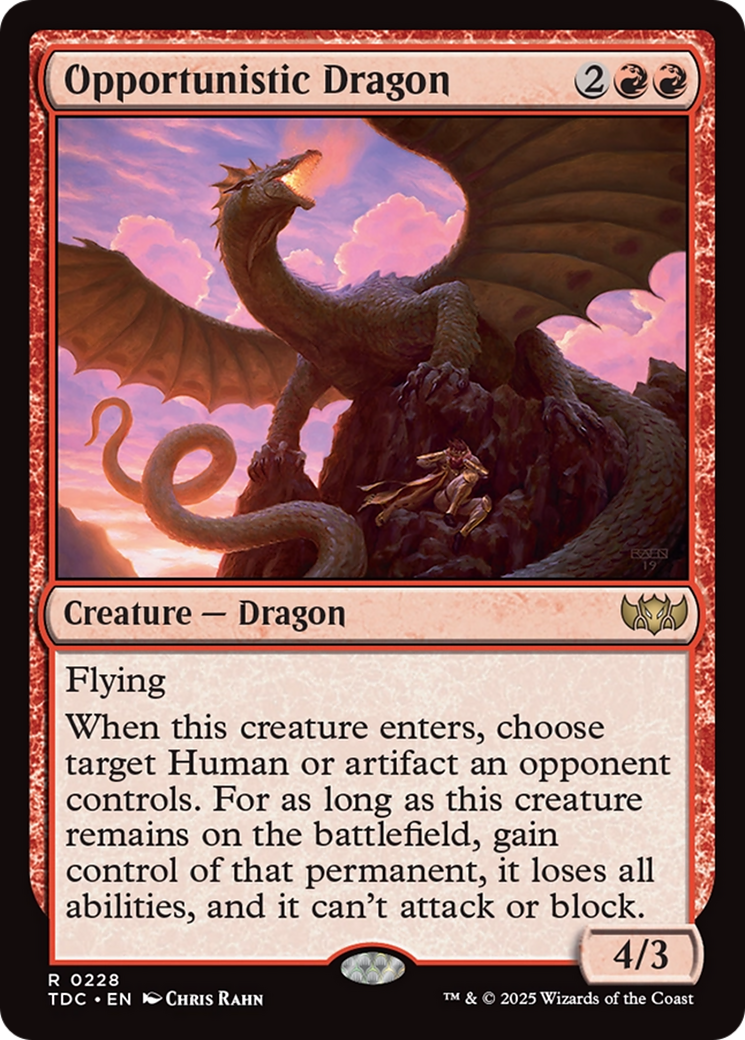 Opportunistic Dragon (TDC-228) [Commander: Tarkir: Dragonstorm] MTG Single Wizards of the Coast