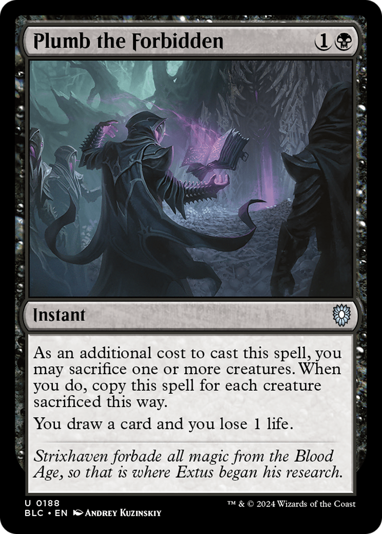 Plumb the Forbidden (BLC-188) [Bloomburrow Commander] MTG Single Wizards of the Coast
