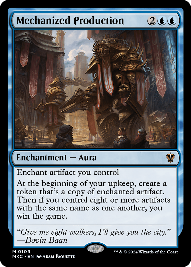 Mechanized Production (MKC-109) [Murders at Karlov Manor Commander] MTG Single Wizards of the Coast