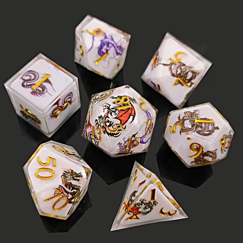 Seriously Good Dice: 7 Die Set "East West Dragon" Dice & Gaming Accessories Taps Imports