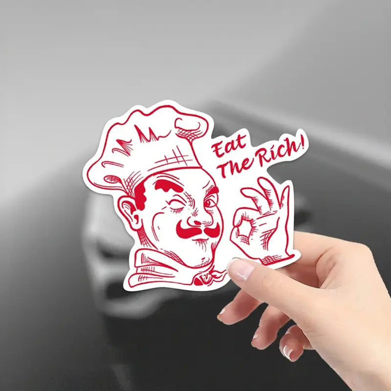 Eat the Rich" Humorous Socialism Vinyl Sticker Stickers, Pins & Patches Taps Imports