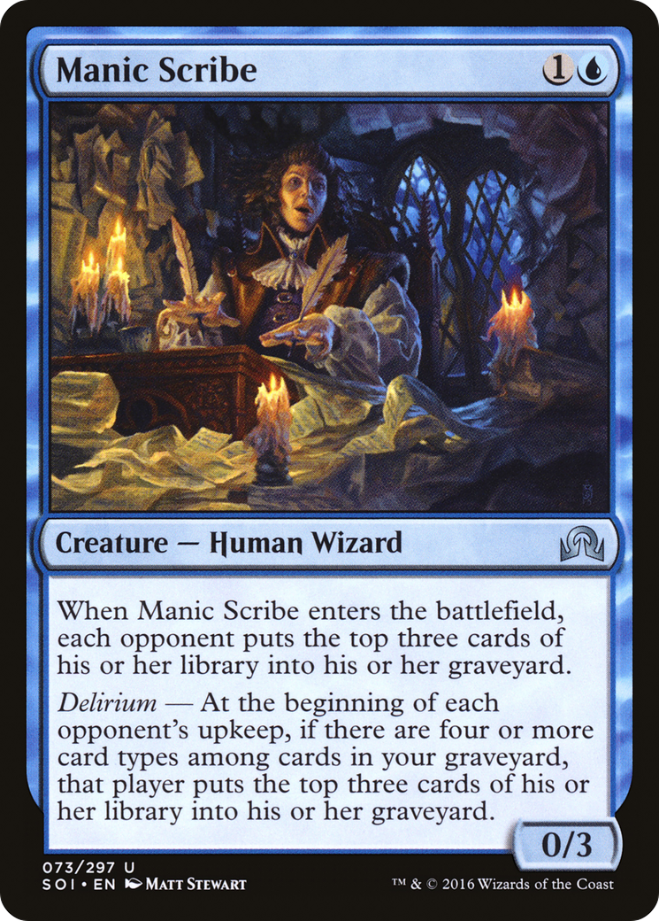Manic Scribe (SOI-073) [Shadows over Innistrad] Foil MTG Single Wizards of the Coast