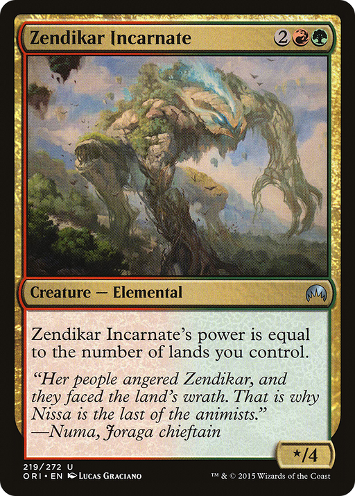 Zendikar Incarnate (ORI-219) [Magic Origins] MTG Single Wizards of the Coast
