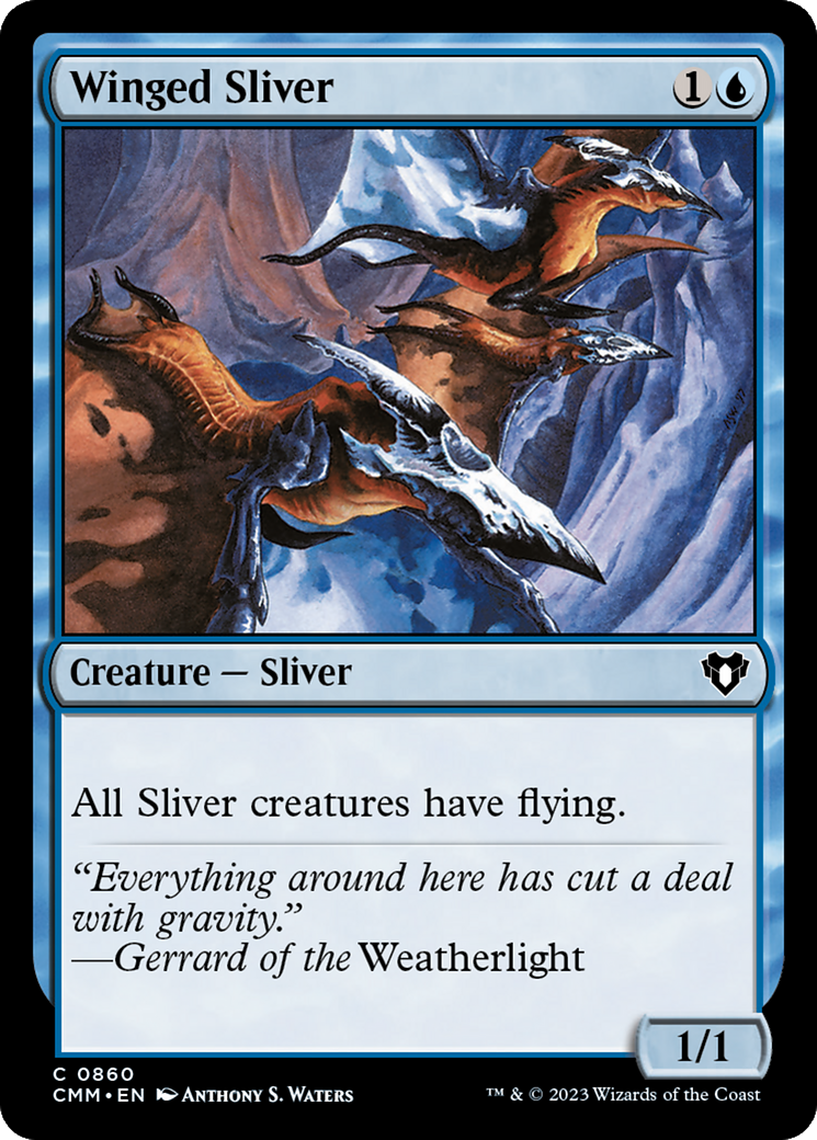 Winged Sliver (CMM-860) [Commander Masters] MTG Single Wizards of the Coast