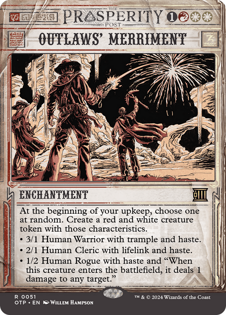 Outlaws' Merriment (OTP-051) [Breaking News] (Showcase) (Borderless) MTG Single Wizards of the Coast